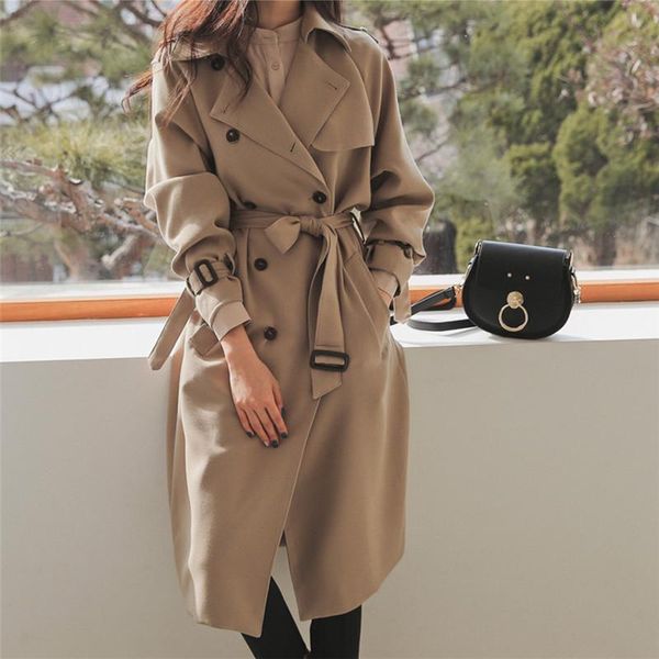 women's trench coats 2021 autumn winter fashion casual coat oversize double breasted adjustable waist outwear loose sashes tr24, Tan;black
women's trench coats 2021 autumn winter fashion casual coat oversize double breasted adjustable waist outwear loose sashes tr24, Tan;black