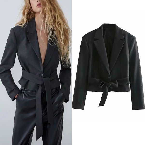 Fashion 2021 New with Belt Cropped Woman Fall Elegant Office Ladies High Quality Women's Blazer Long Sleeve Jackets Tuv8 BRP1, White;black 
Fashion 2021 New with Belt Cropped Woman Fall Elegant Office Ladies High Quality Women's Blazer Long Sleeve Jackets Tuv8 BRP1, White;black
