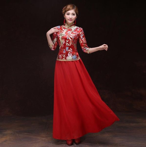 ethnic clothing shanghai story chinoise traditional femme chinese wedding dress qipao national costume women style, Red
ethnic clothing shanghai story chinoise traditional femme chinese wedding dress qipao national costume women style, Red
