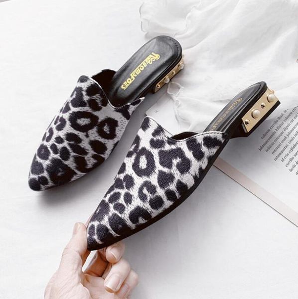 slippers summer leopard print baotou half outdoor women's shoes fashion all-match flat lazy outer wear sandal, Black
slippers summer leopard print baotou half outdoor women's shoes fashion all-match flat lazy outer wear sandal, Black
