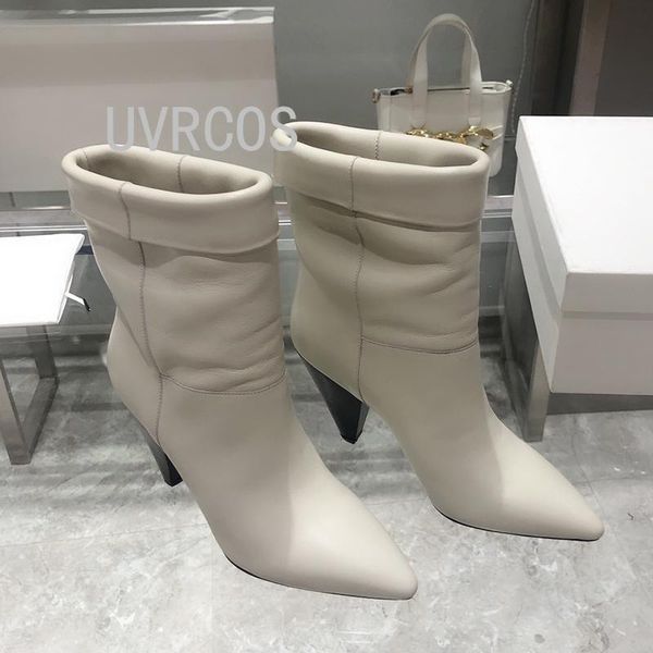 boots pointed toe heels soft genuine leather fall women's turnedover edge winter ankle 2021 fashion booties, Black
boots pointed toe heels soft genuine leather fall women's turnedover edge winter ankle 2021 fashion booties, Black