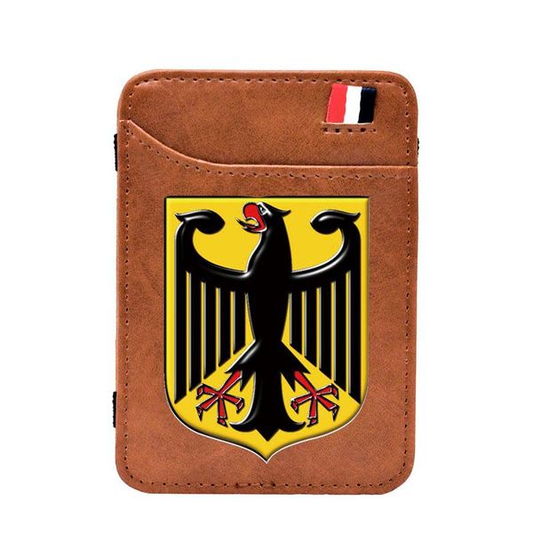 card holders retro german eagle printing brown leather magic wallet men women cccp mini thin money clips purse, Brown;gray
card holders retro german eagle printing brown leather magic wallet men women cccp mini thin money clips purse, Brown;gray