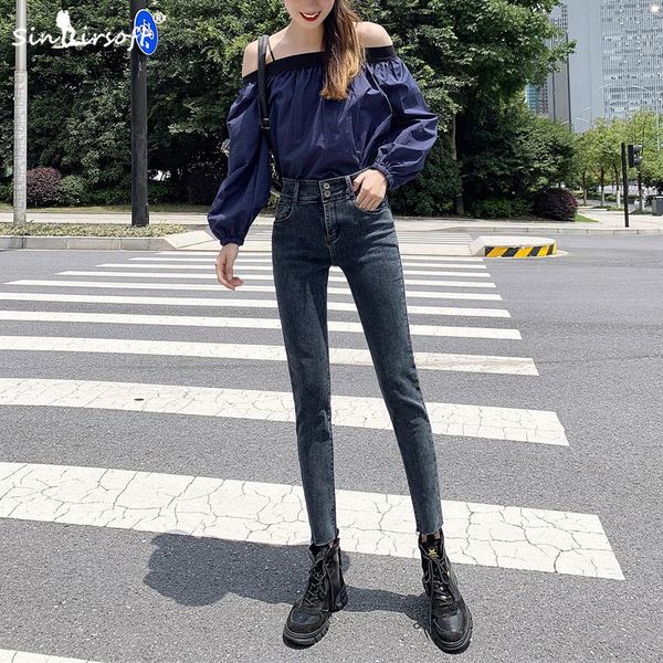 women's jeans autumn casual trousers slim feet pencil pants korean cotton brand micro-elastic skinny 30 31 32, Blue
women's jeans autumn casual trousers slim feet pencil pants korean cotton brand micro-elastic skinny 30 31 32, Blue