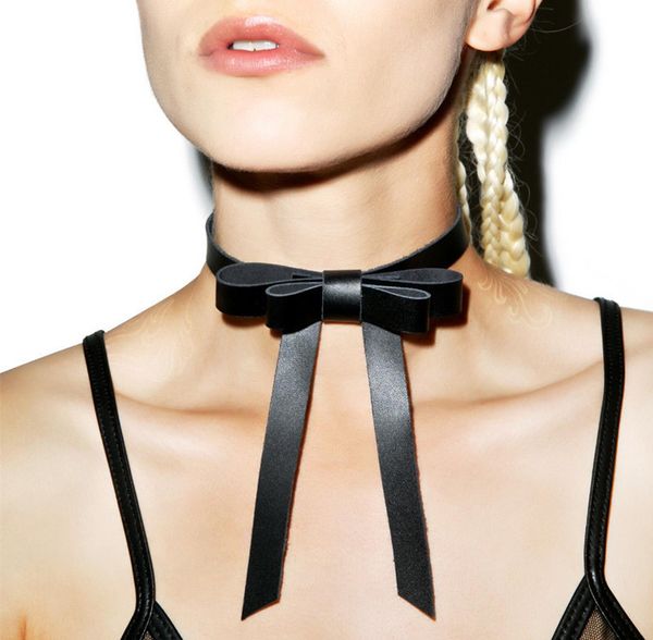 popular personality punk style jewelry european fashion simple leather bowknot necklace c1746, Silver
popular personality punk style jewelry european fashion simple leather bowknot necklace c1746, Silver