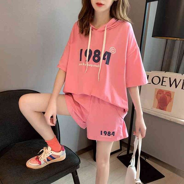 sports shorts set women's summer 2021 new fashion loose korean hooded short sleeve sweater casual two piece set, Black
sports shorts set women's summer 2021 new fashion loose korean hooded short sleeve sweater casual two piece set, Black