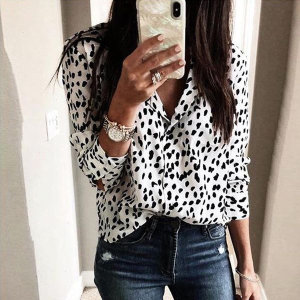 womens v neck blouse 2021 female leopard printed long sleeve loose shirt fashion ladies spring autumn blouse, White
womens v neck blouse 2021 female leopard printed long sleeve loose shirt fashion ladies spring autumn blouse, White