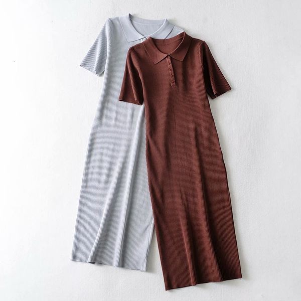 2021 new casual short sleeve t-shirt es knitted slim bodycon midi solid color turn down collar glmm, White
2021 new casual short sleeve t-shirt es knitted slim bodycon midi solid color turn down collar glmm, White
