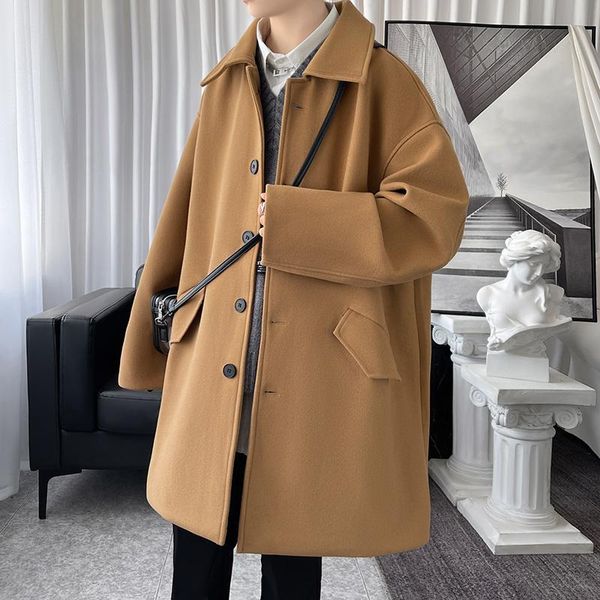 men's wool & blends autumn winter woolen coat men fashion multicolor casual long korean loose jacket mens overcoat m-2xl, Black
men's wool & blends autumn winter woolen coat men fashion multicolor casual long korean loose jacket mens overcoat m-2xl, Black