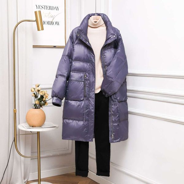 ribbon down jacket women's medium and long large pocket fashion loose high neck thickened, Black
ribbon down jacket women's medium and long large pocket fashion loose high neck thickened, Black