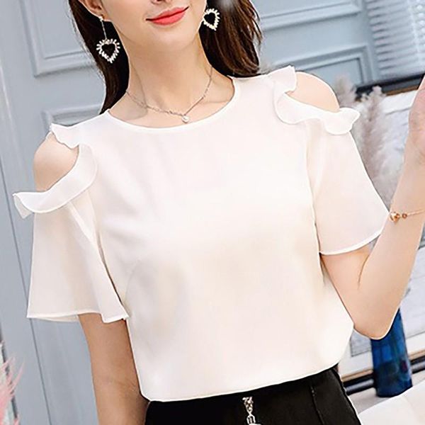 women chiffon blouses black/white summer ladies causal off shoulder ruffles shirts women o-neck short sleeve solid y
women chiffon blouses black/white summer ladies causal off shoulder ruffles shirts women o-neck short sleeve solid y