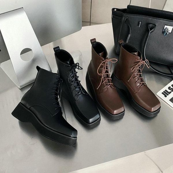 boots square toe chunky heels platform womens lace-up punk foam sole ankle big size 44 45 46 47, Black
boots square toe chunky heels platform womens lace-up punk foam sole ankle big size 44 45 46 47, Black