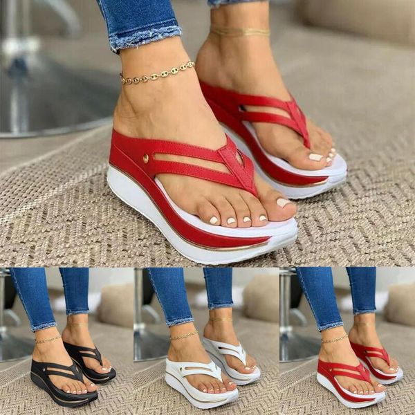 slippers women ladies fashion summer slope heel platform flip flops hollow brelathabe comfort bohemia plus size d22#, Black
slippers women ladies fashion summer slope heel platform flip flops hollow brelathabe comfort bohemia plus size d22#, Black