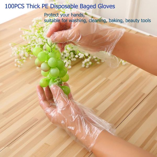 disposable gloves 100pcs pe thick transparent eco-friendly diy cooking cleaning kitchen bbq food beauty tools
disposable gloves 100pcs pe thick transparent eco-friendly diy cooking cleaning kitchen bbq food beauty tools