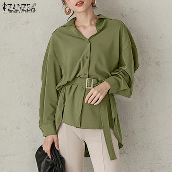 women's blouses & shirts zanzea retro lapel long sleeve belted blouse summer women work office shirt stylish female buttons blusas casu, White
women's blouses & shirts zanzea retro lapel long sleeve belted blouse summer women work office shirt stylish female buttons blusas casu, White