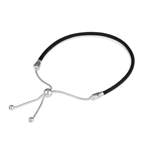 charm bracelets 100% 925 sterling silver jewelry sliding black leather, Golden;silver
charm bracelets 100% 925 sterling silver jewelry sliding black leather, Golden;silver