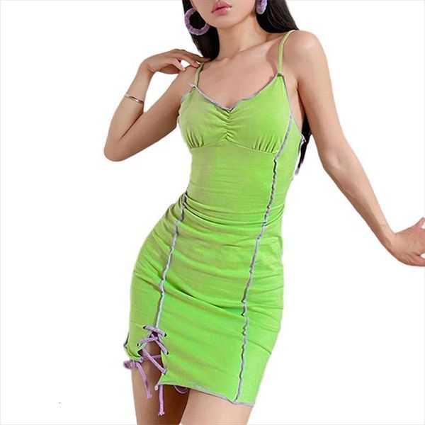 summer mini splicing spaghetti strap womens dresses v neck sleeveless slip with bandage hem for girls green, Black;gray
summer mini splicing spaghetti strap womens dresses v neck sleeveless slip with bandage hem for girls green, Black;gray
