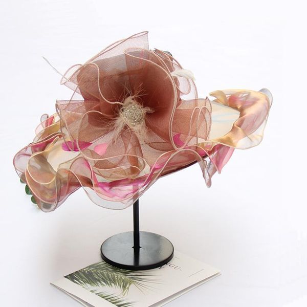 wide brim hats spring summer novelty blooming color big floral yarn women sun hat party flower mesh cap for ladies girls, Blue;gray
wide brim hats spring summer novelty blooming color big floral yarn women sun hat party flower mesh cap for ladies girls, Blue;gray