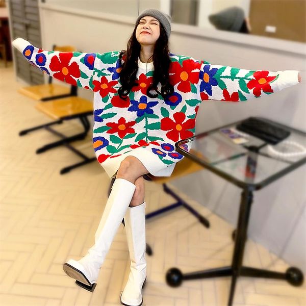 women's sweaters young ladies oversize casual pullover kawaii flower pattern loose sweater autumn winter fashion clothes sl559, White;black
women's sweaters young ladies oversize casual pullover kawaii flower pattern loose sweater autumn winter fashion clothes sl559, White;black