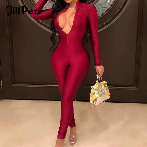 women's jumpsuits & rompers jillperi autumn arrival long sleeve bodycon jumpsuit solid red stretch daily outfit stand deep v neck multi, Black;white
women's jumpsuits & rompers jillperi autumn arrival long sleeve bodycon jumpsuit solid red stretch daily outfit stand deep v neck multi, Black;white