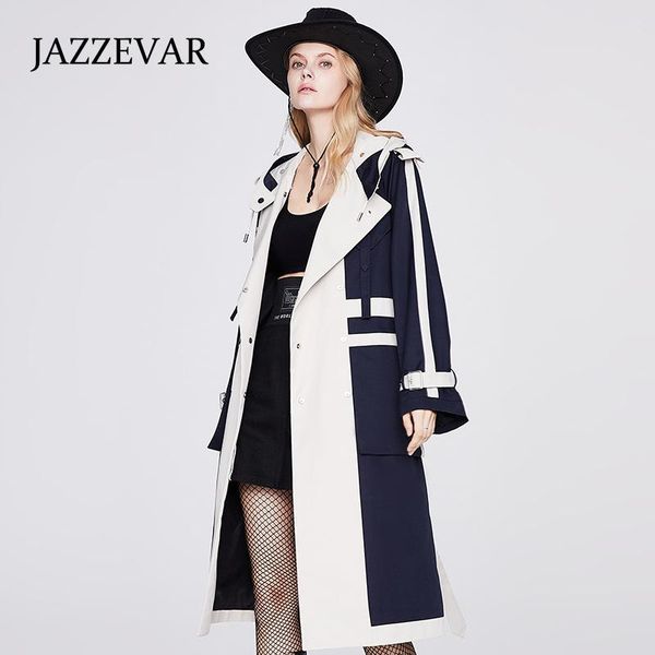 women's trench coats jazzevar 2021 autumn hit color double-breasted coat long european and american women's clothing, Tan;black
women's trench coats jazzevar 2021 autumn hit color double-breasted coat long european and american women's clothing, Tan;black