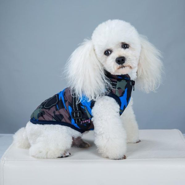 dog apparel 2021 pet autumn winter camouflage skiing costume sleeveless cotton padded vest with durable chest strap harness
dog apparel 2021 pet autumn winter camouflage skiing costume sleeveless cotton padded vest with durable chest strap harness