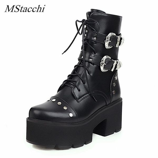 boots mstacchi thick bottom botas mujer rivet belt buckle round toe lace-up side zipper chunky heel shoes party mid-calf female, Black
boots mstacchi thick bottom botas mujer rivet belt buckle round toe lace-up side zipper chunky heel shoes party mid-calf female, Black
