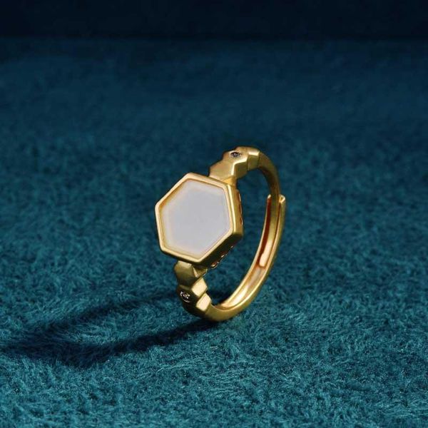 earrings & necklace fashion hexagonal ring matte gold jewelry set vintage hetian jade white stone charm for women wedding anniversary gifts, Silver
earrings & necklace fashion hexagonal ring matte gold jewelry set vintage hetian jade white stone charm for women wedding anniversary gifts, Silver
