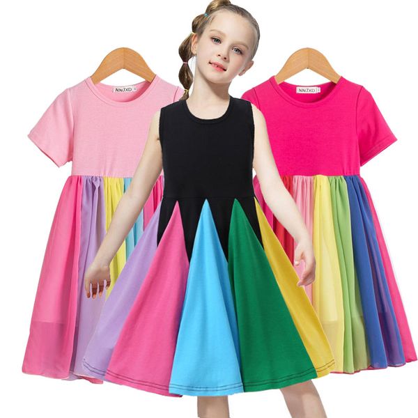 new summer girls dress kids pastel rainbow dress cotton ankle-length princess dress for girls casual clothing, Red;yellow
new summer girls dress kids pastel rainbow dress cotton ankle-length princess dress for girls casual clothing, Red;yellow