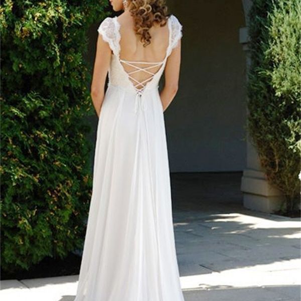 fashion 2021 new beach wedding es chiffon lace backless v neck romantic boho bridal gown vestido noiva robe de mariage lp2v, White
fashion 2021 new beach wedding es chiffon lace backless v neck romantic boho bridal gown vestido noiva robe de mariage lp2v, White