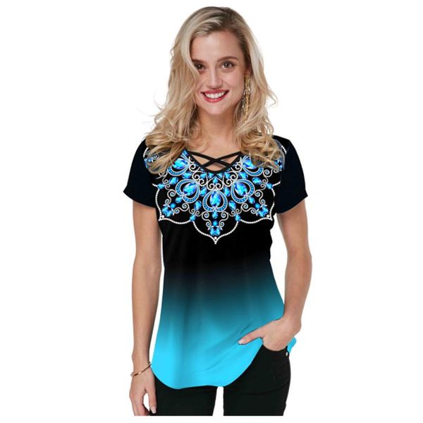 women's blouses & shirts 2021 fashion women gradient print casual short sleeve v-neck cross shirt summer oversized ladies 5xl large si, White
women's blouses & shirts 2021 fashion women gradient print casual short sleeve v-neck cross shirt summer oversized ladies 5xl large si, White