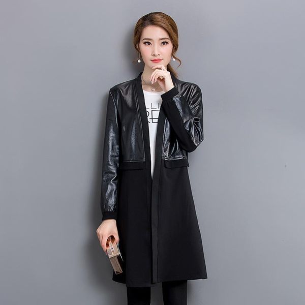 new fashion pu faux leather jackets women 2021 spring autumn long pu windbreaker, korean women's casual large size coats a440, Black
new fashion pu faux leather jackets women 2021 spring autumn long pu windbreaker, korean women's casual large size coats a440, Black