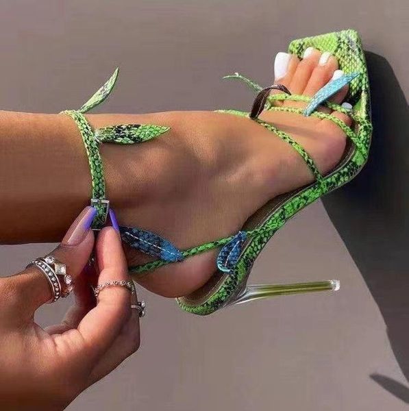 sandals 2021 fashion snake skin summer lace up cross-tied peep toe high heel ankle strap net surface hollow out, Black
sandals 2021 fashion snake skin summer lace up cross-tied peep toe high heel ankle strap net surface hollow out, Black