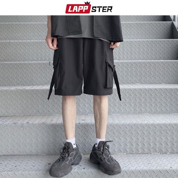 men's shorts lappster men patchwork streetwear cargo sweat 2021 summer mens harajuku pockets japanese running male black pants, White;black
men's shorts lappster men patchwork streetwear cargo sweat 2021 summer mens harajuku pockets japanese running male black pants, White;black