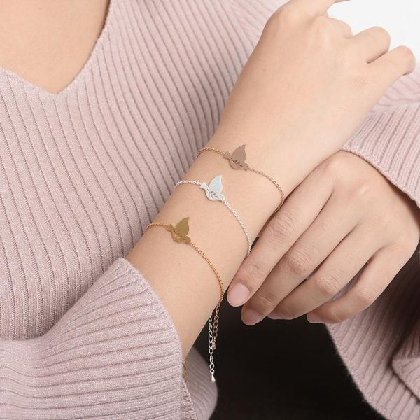 link, chain peace dove hand link stainless steel bird statement bracelet for women friendship gift graduation jewelry, Black
link, chain peace dove hand link stainless steel bird statement bracelet for women friendship gift graduation jewelry, Black