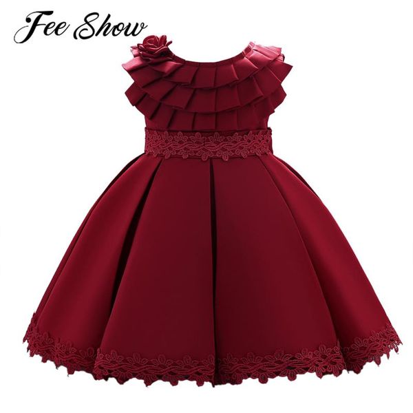 girl's dresses baby girls christening gown satin sleeveless layers ruffled embroidered lace flower girl princess dress, Red;yellow
girl's dresses baby girls christening gown satin sleeveless layers ruffled embroidered lace flower girl princess dress, Red;yellow