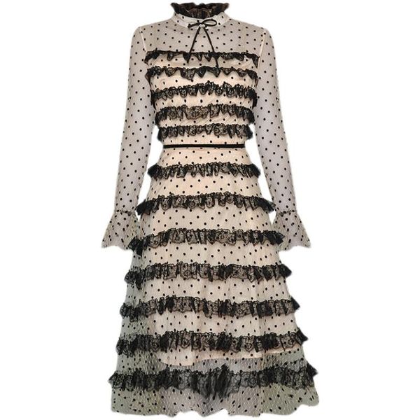 casual dresses 2021 fashion women spring robe runway designers full sleeve polka dot ruffled cake dress mesh party vestido, Black;gray
casual dresses 2021 fashion women spring robe runway designers full sleeve polka dot ruffled cake dress mesh party vestido, Black;gray