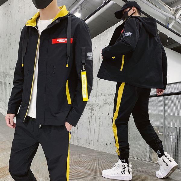 men's tracksuits conjunto de treino masculino primavera outono jaqueta com capuz + calças terno esportivo duas peças alta rua hip hop s, Gray
men's tracksuits conjunto de treino masculino primavera outono jaqueta com capuz + calças terno esportivo duas peças alta rua hip hop s, Gray