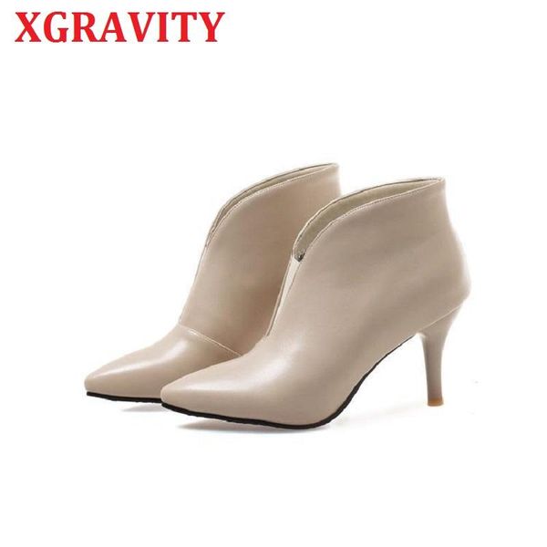 boots xgravity autumn winter fashion high heel elegant genuine leather pointed toe v cut shoes women vintage, Black
boots xgravity autumn winter fashion high heel elegant genuine leather pointed toe v cut shoes women vintage, Black