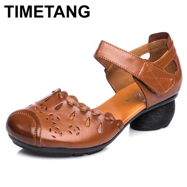 sandals timetang summer comfort with thick heel genuine leather mother non-slip shoes rubber bottom women cow, Black
sandals timetang summer comfort with thick heel genuine leather mother non-slip shoes rubber bottom women cow, Black