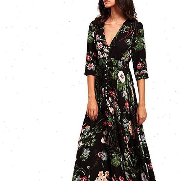 dresses womens floral printed button up half sleeve split flowy party long dress plus size dresses for women 2xl zomer jurk 15, Black;gray
dresses womens floral printed button up half sleeve split flowy party long dress plus size dresses for women 2xl zomer jurk 15, Black;gray