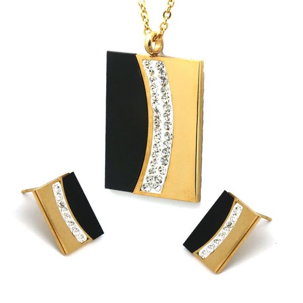 earrings & necklace earring jewelry set 316l stainless steel black and white wedding women, Silver
earrings & necklace earring jewelry set 316l stainless steel black and white wedding women, Silver