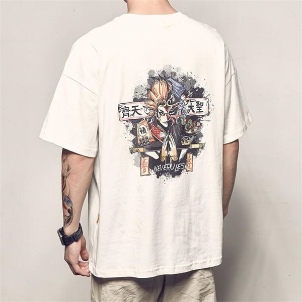 fashion national 2021 summer cotton short t-shirt men's loose print teeoversize trend half sleeve 3hbe, White
fashion national 2021 summer cotton short t-shirt men's loose print teeoversize trend half sleeve 3hbe, White