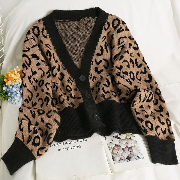 women's knits & tees zcwxm spring/autumn korean short cardigan knit women v collar leopard print long sleeve single breasted vintage ga, White
women's knits & tees zcwxm spring/autumn korean short cardigan knit women v collar leopard print long sleeve single breasted vintage ga, White