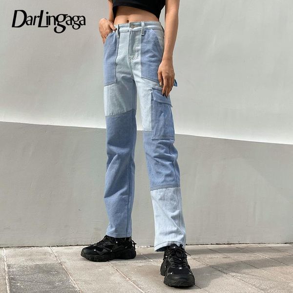 women's jeans darlingaga korean casual y2k straight patchwork women contrast color denim trousers high waist mom bottom pants 2021, Blue
women's jeans darlingaga korean casual y2k straight patchwork women contrast color denim trousers high waist mom bottom pants 2021, Blue