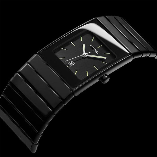 wristwatches oupai old fashion black classic ceramic rectangle watch men design square quartz waterproof luminous, Slivery;brown
wristwatches oupai old fashion black classic ceramic rectangle watch men design square quartz waterproof luminous, Slivery;brown