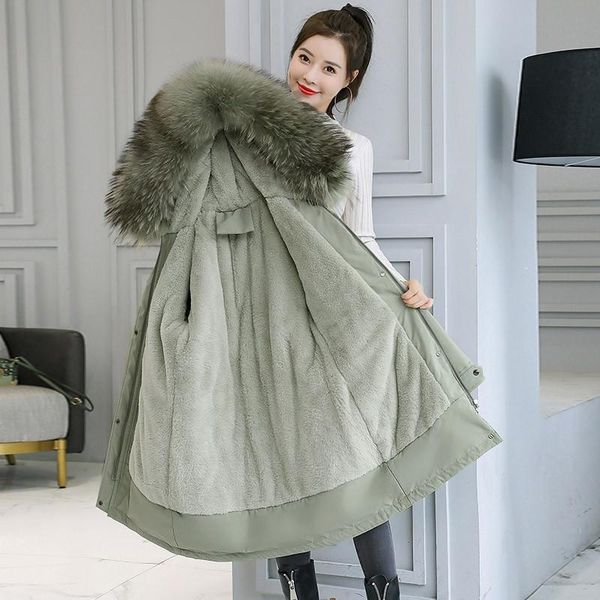 women's down & parkas 2021 winter women jacket coat thick wool liner cotton padded parka mujer plus size slim fur hooded long coats fem, Black
women's down & parkas 2021 winter women jacket coat thick wool liner cotton padded parka mujer plus size slim fur hooded long coats fem, Black