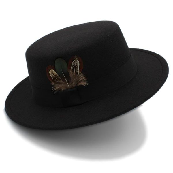 stingy brim hats winter autumn women flat fedora hat for elegant lady wool pork pie boater sombrero mujer with feather fascinator, Blue;gray
stingy brim hats winter autumn women flat fedora hat for elegant lady wool pork pie boater sombrero mujer with feather fascinator, Blue;gray