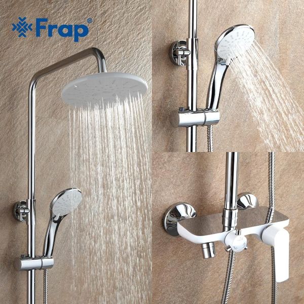 frap bathroom shower faucet set white bathtub faucet cold and water mixer single handle adjustable rain shower bar tap f2431
frap bathroom shower faucet set white bathtub faucet cold and water mixer single handle adjustable rain shower bar tap f2431
