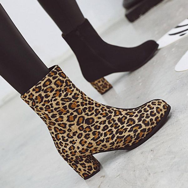 boots fashion women's amkle sale leopard pattern square heel med high winter shoes female warm size 35-39, Black
boots fashion women's amkle sale leopard pattern square heel med high winter shoes female warm size 35-39, Black