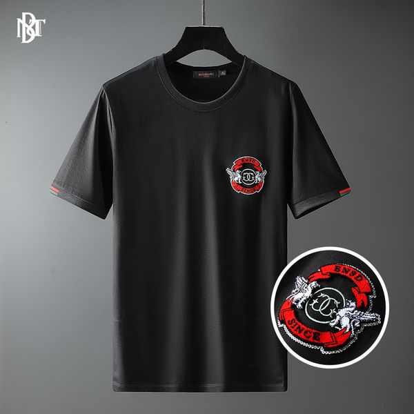 t shirt tuishang men's wear 2021 summer european exquisite letter embroidery cotton short sleeve, White;black
t shirt tuishang men's wear 2021 summer european exquisite letter embroidery cotton short sleeve, White;black